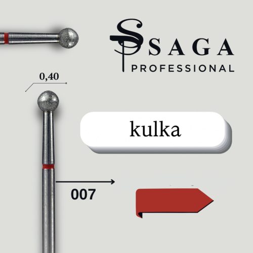 SAGA Professional - Manikűrfej 007 , 4mm