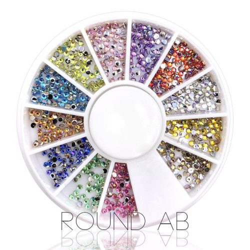 OA Nail System - Carrousel ROUND MULTICOLOR AB - Strasszkövek 