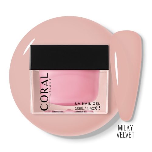 Coral Milano - Builder Gel - Milky Velvet zselé , 50ml 